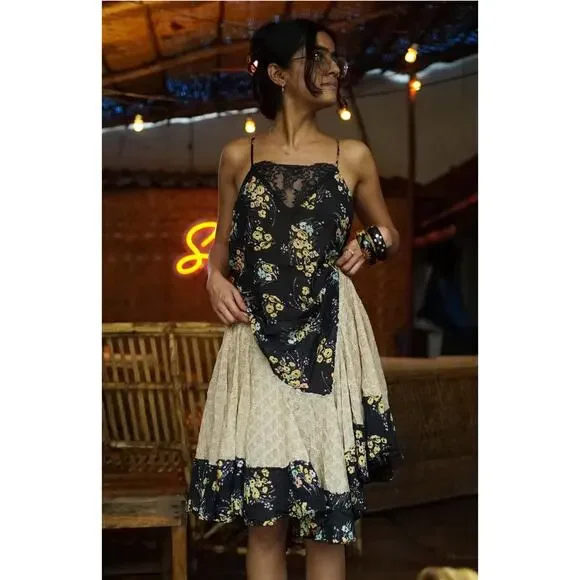 Free People Intimately Lace Handkerchief Mini Dress Small Fall Autumn Boho